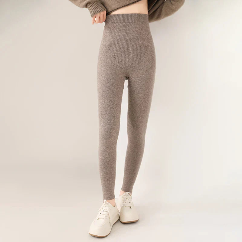 Cashmere Leggings – High Waist Fine Knit – Women’s