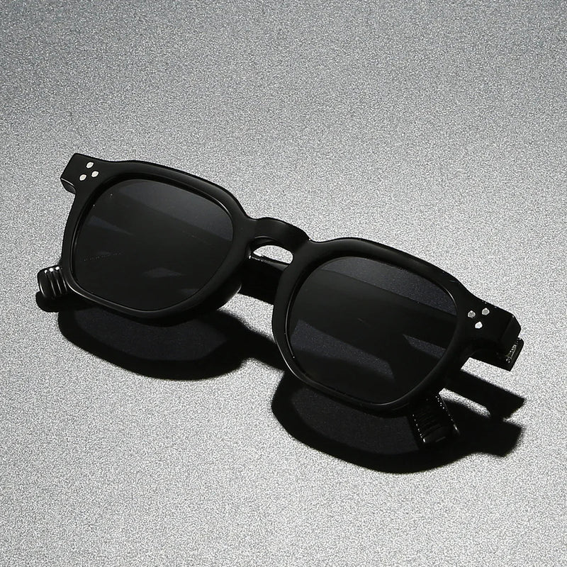 Men's Chunky Acetate Sunglasses with UV400 Lenses and Bold Square Frame