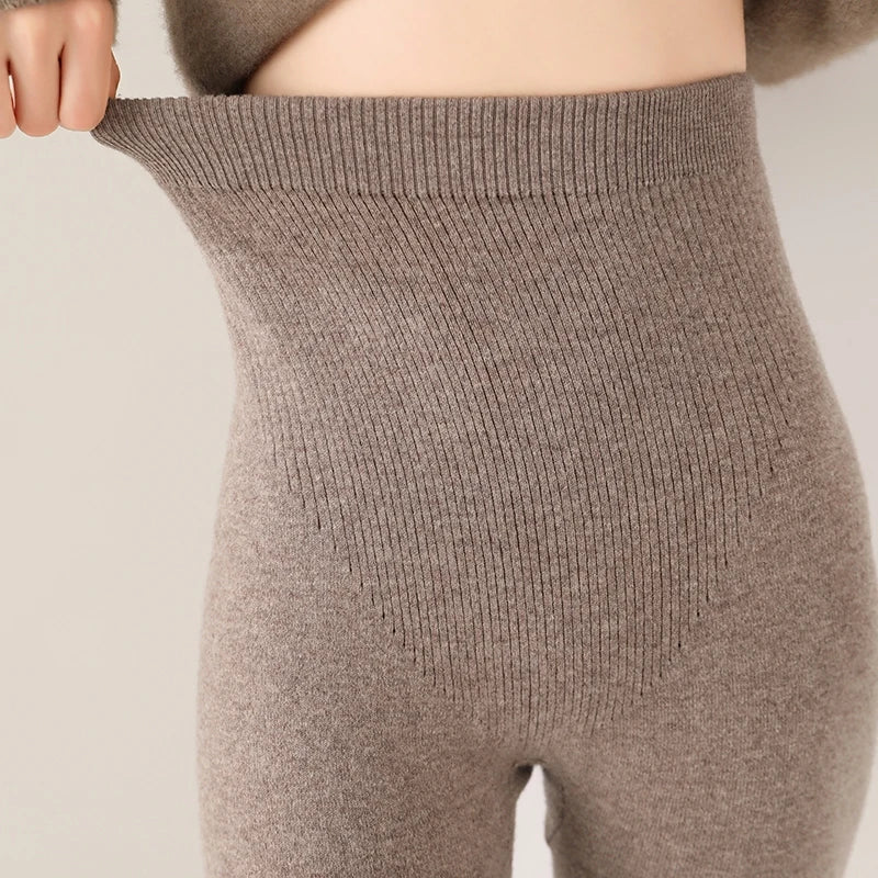 Cashmere Leggings – High Waist Fine Knit – Women’s