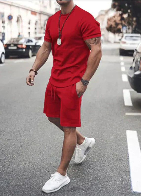 Men's Summer Set with T-Shirt and Shorts for Comfortable Style