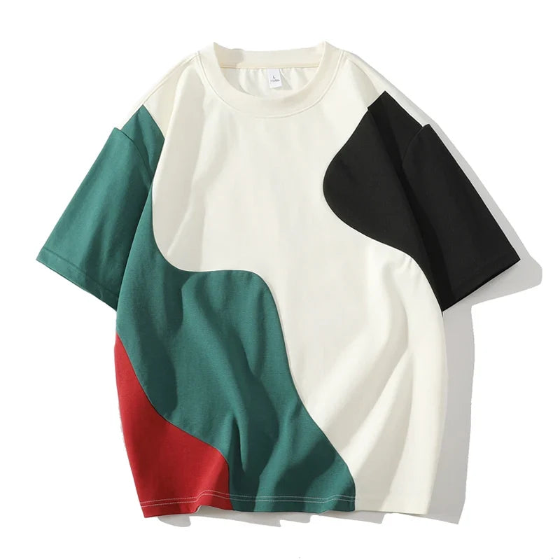 Men's Relaxed Colour Block T-Shirt for Everyday Casual Wear