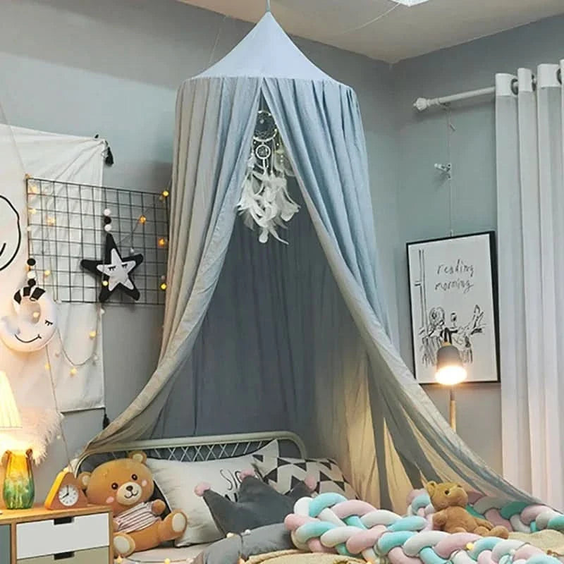 Hanging Bed Canopy with Soft Flowing Draped Design