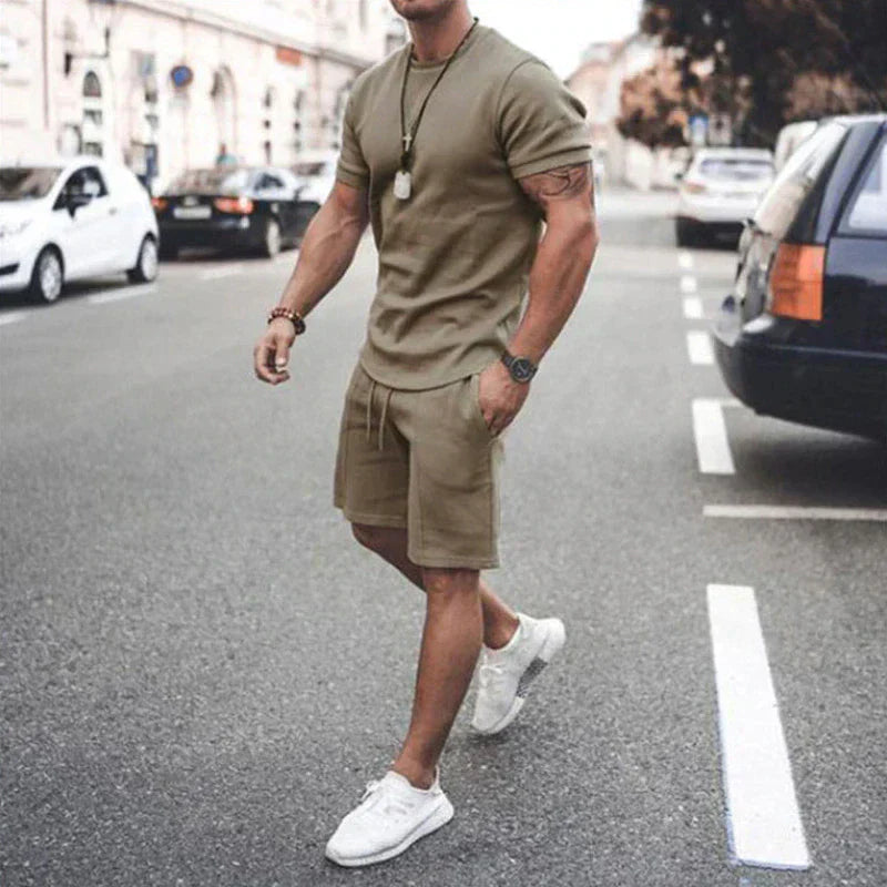 Men's Summer Set with T-Shirt and Shorts for Comfortable Style