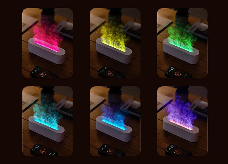 Flame Effect Aroma Diffuser with Colour-Changing Light