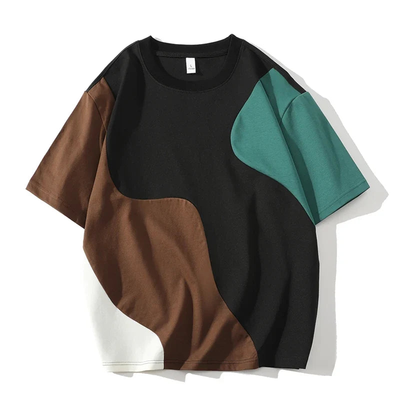 Men's Relaxed Colour Block T-Shirt for Everyday Casual Wear