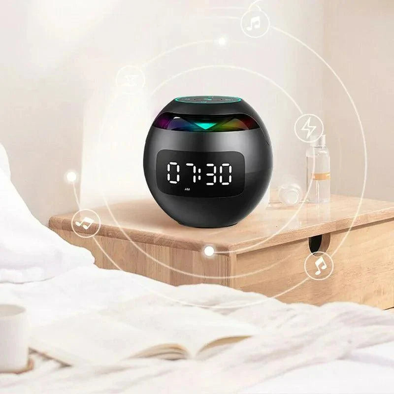 Bluetooth Alarm Clock Speaker with LED Night Light and Digital Clock for Bedroom