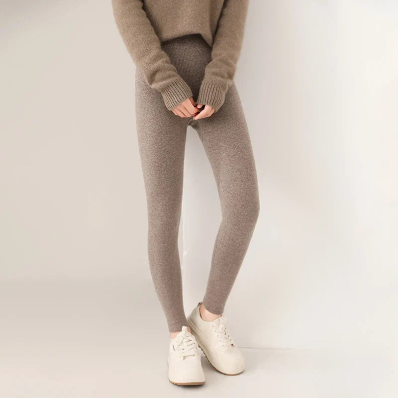 Cashmere Leggings – High Waist Fine Knit – Women’s