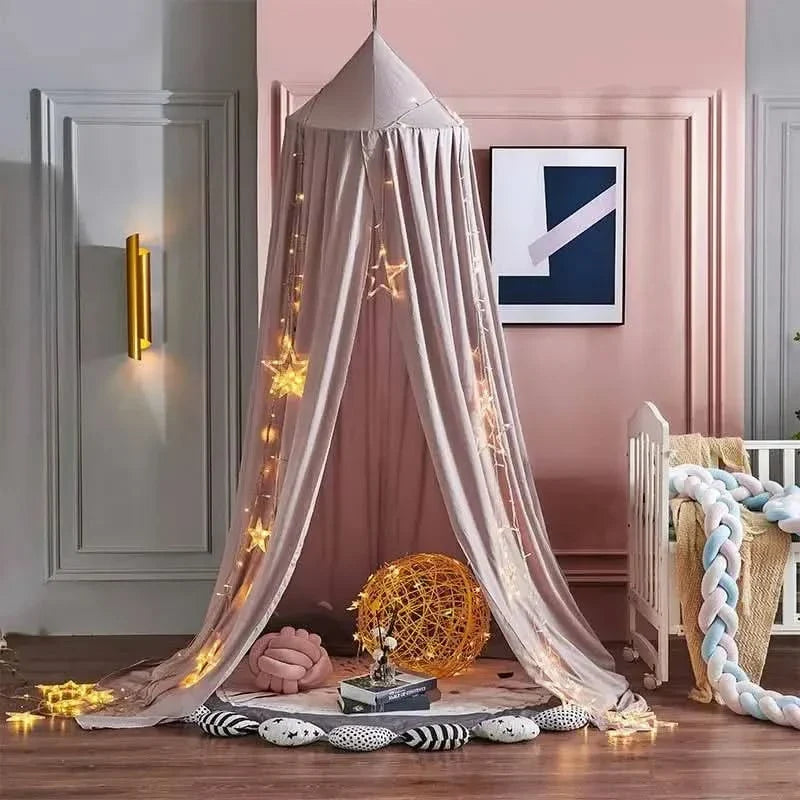 Hanging Bed Canopy with Soft Flowing Draped Design