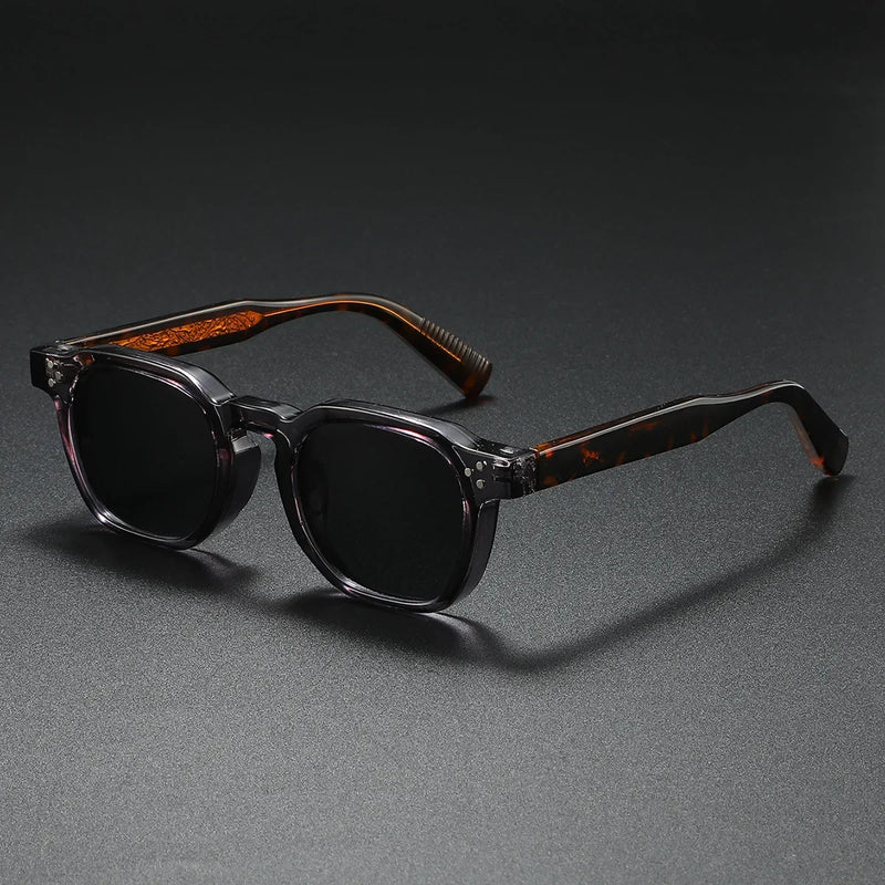 Men's Chunky Acetate Sunglasses with UV400 Lenses and Bold Square Frame