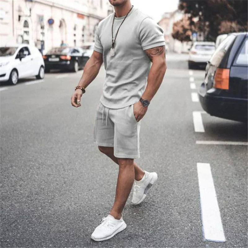 Men's Summer Set with T-Shirt and Shorts for Comfortable Style