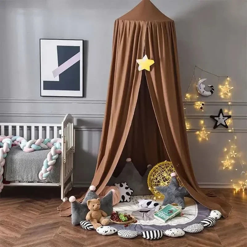Hanging Bed Canopy with Soft Flowing Draped Design