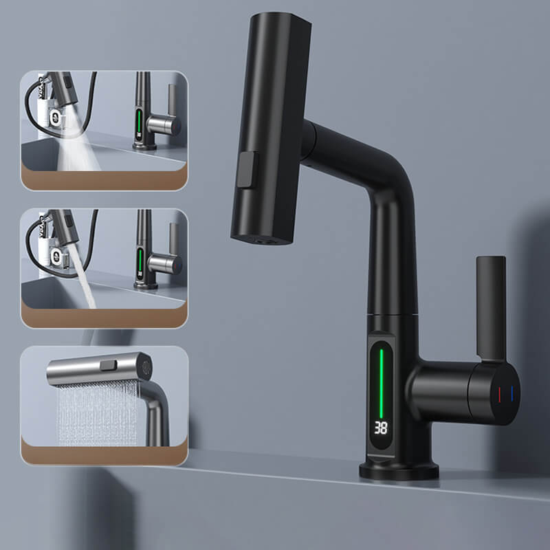 Pull-Out Swivel Tap with Digital Temperature Display