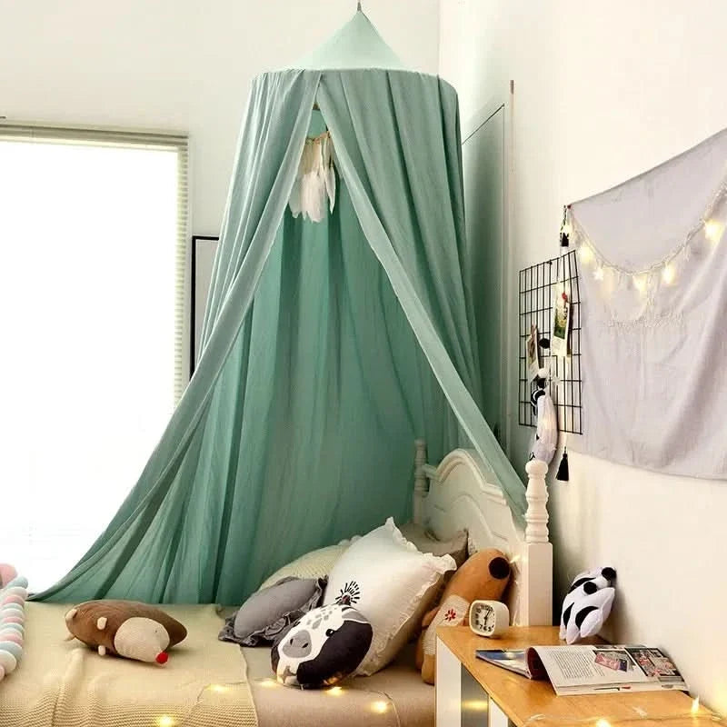Hanging Bed Canopy with Soft Flowing Draped Design