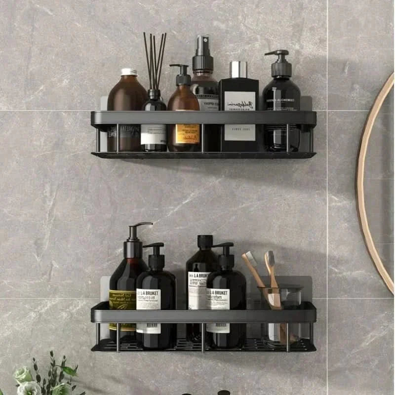 Corner Bathroom Shelf Without Drilling with Two Storage Shelves