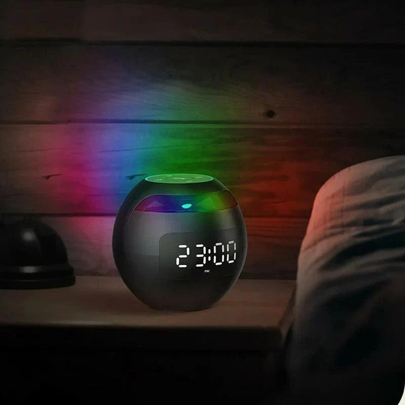 Bluetooth Alarm Clock Speaker with LED Night Light and Digital Clock for Bedroom