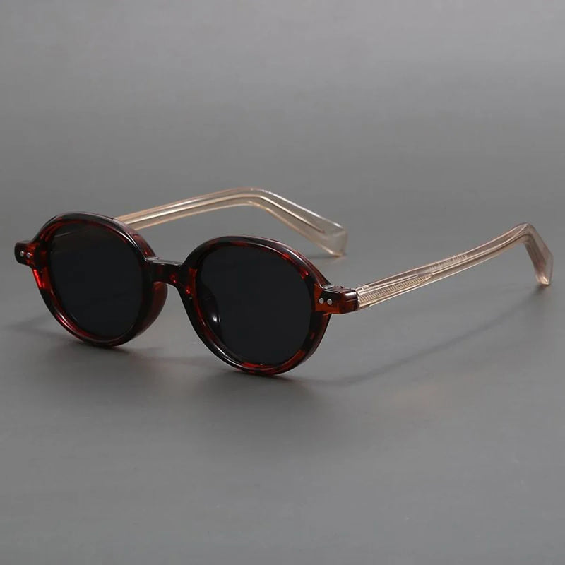 Men's Vintage Round UV400 Sunglasses with Lightweight Classic Frame