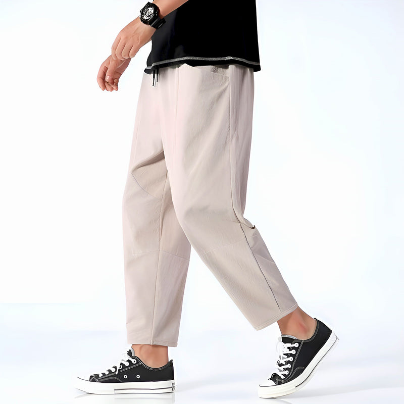 Cropped Men's Trousers in Cotton-Linen – Breathable, Comfortable, and Relaxed