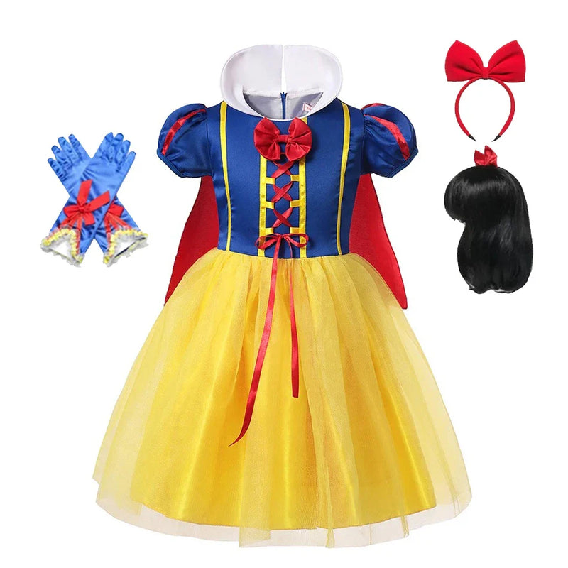 Snow White Princess Dress – With Cape, Tiara, and Magical Accessories