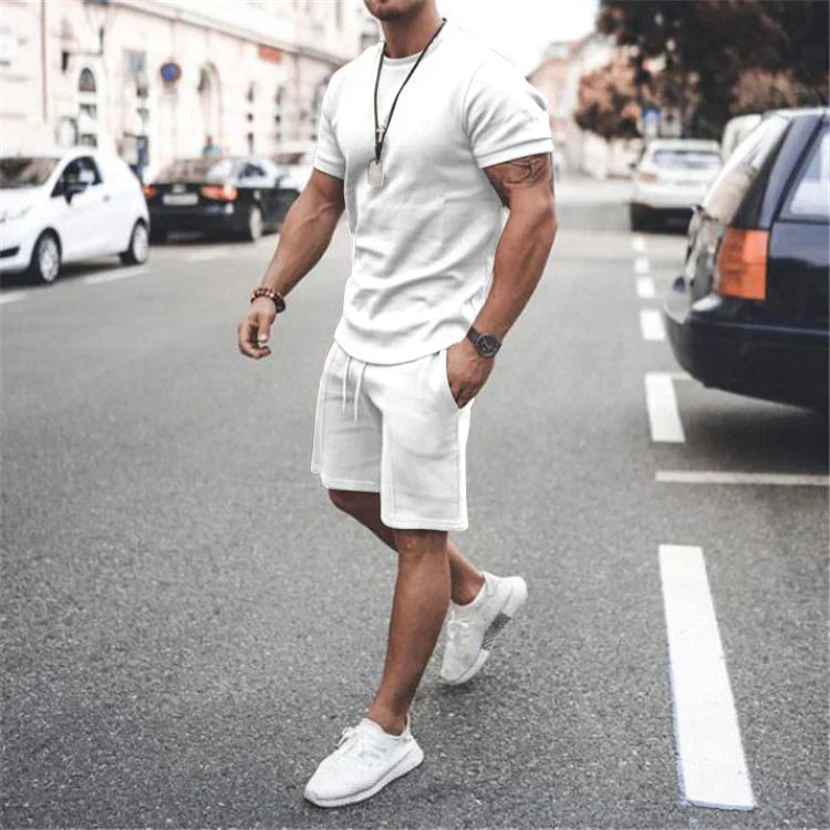 Men's Summer Set with T-Shirt and Shorts for Comfortable Style
