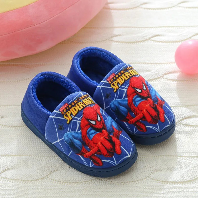 Spider-Man Kids Slippers – Soft Cotton Slippers for Indoor Use in Fall and Winter
