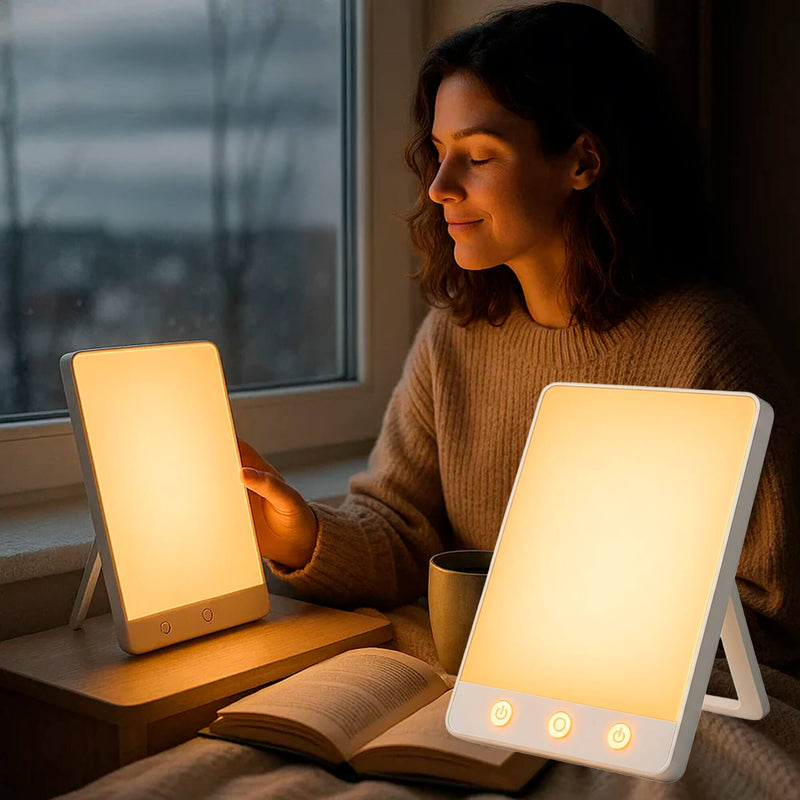 10,000 Lux SAD Light Therapy Lamp with Adjustable Brightness & Timer