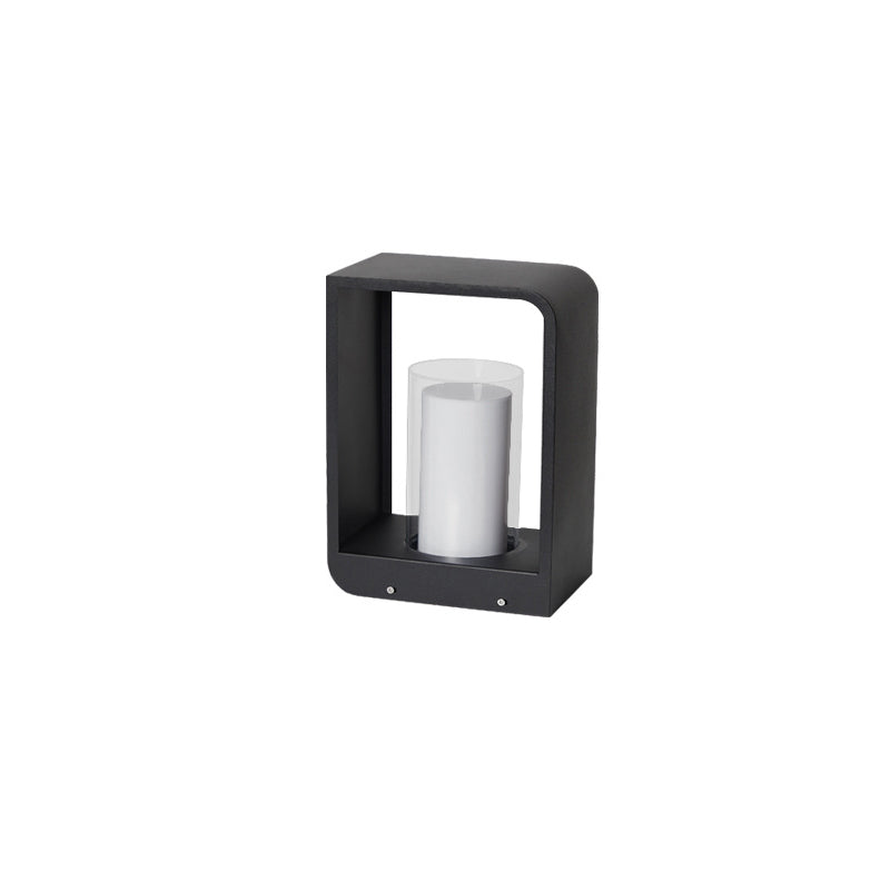 Rectangular Solar Outdoor Lantern with Remote-Controlled LED Light