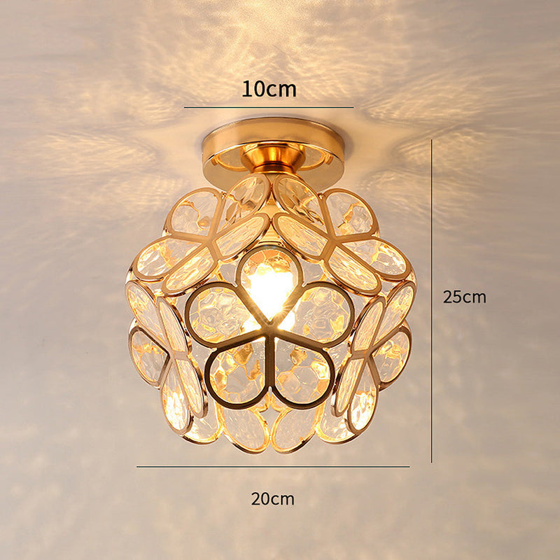 Ceiling Lamp with Floral Glass Design for Warm and Stylish Indoor Lighting