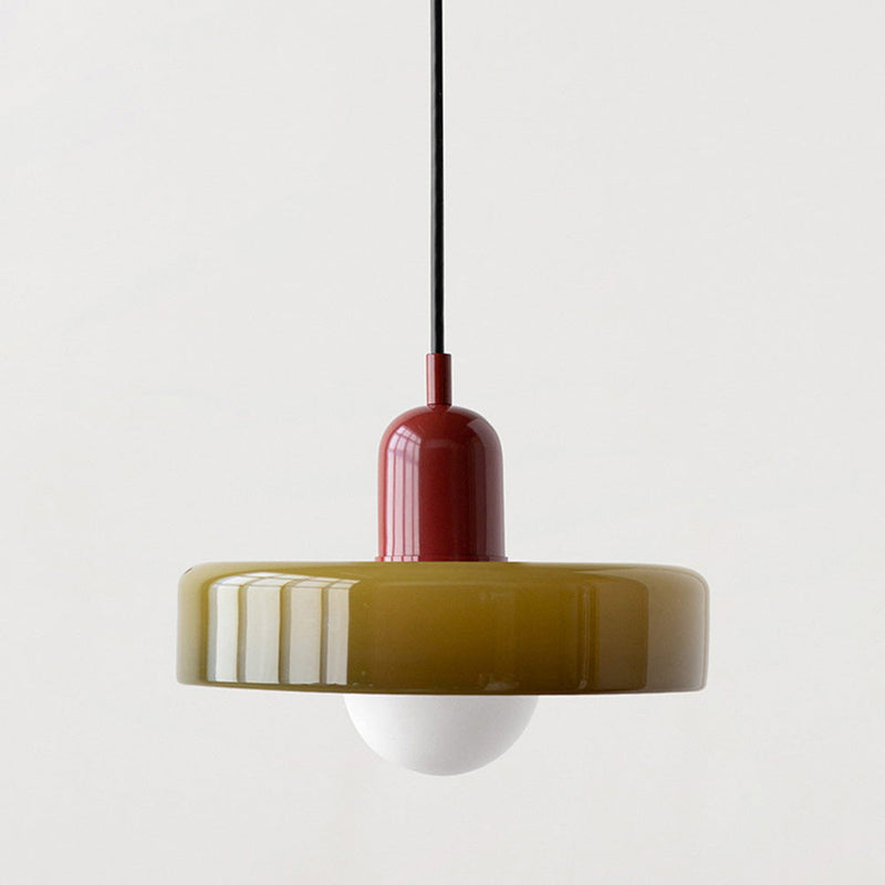 ColorLoop Pendant – Artistic Bauhaus Hanging Lamp with Warm Light