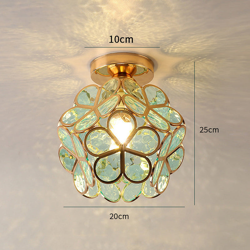 Ceiling Lamp with Floral Glass Design for Warm and Stylish Indoor Lighting