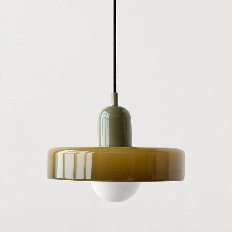 ColorLoop Pendant – Artistic Bauhaus Hanging Lamp with Warm Light