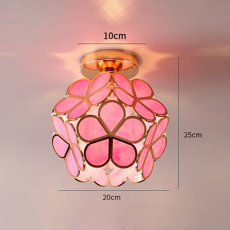 Ceiling Lamp with Floral Glass Design for Warm and Stylish Indoor Lighting