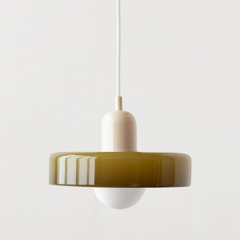 ColorLoop Pendant – Artistic Bauhaus Hanging Lamp with Warm Light