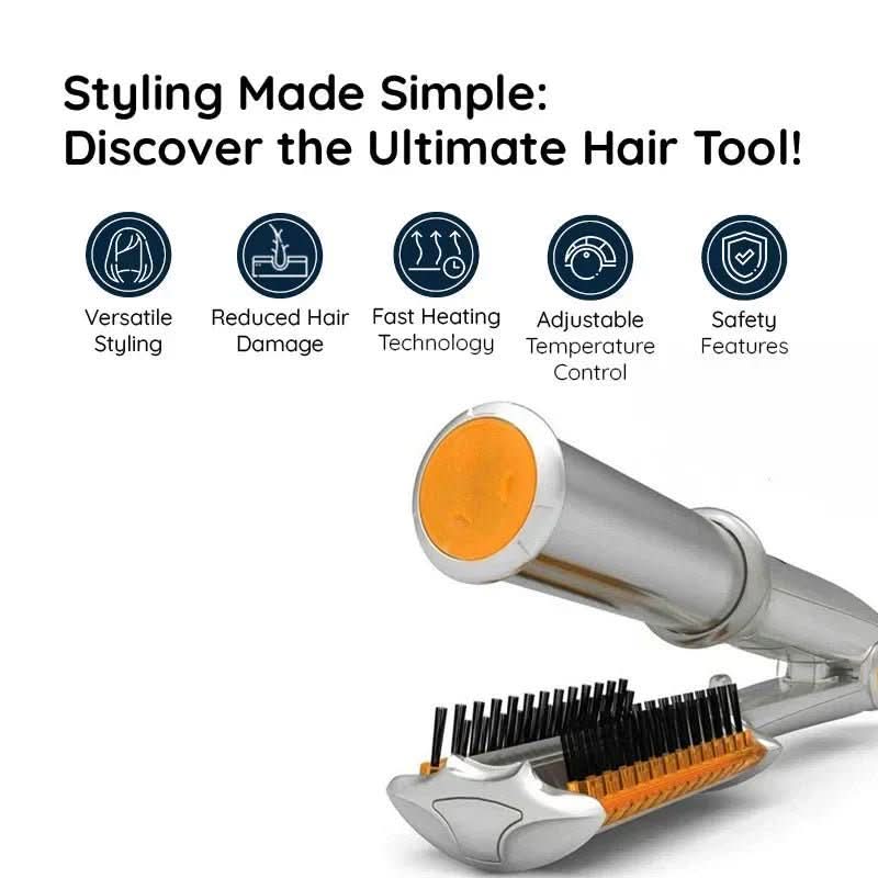 Rotating Hair Brush Styler with Adjustable Heat Settings