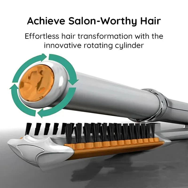 Rotating Hair Brush Styler with Adjustable Heat Settings