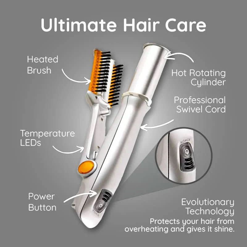 Rotating Hair Brush Styler with Adjustable Heat Settings