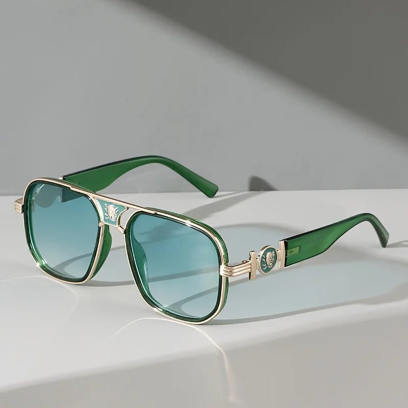 Women's Vintage Shield Sunglasses with UV400 Lenses and Metal Frame