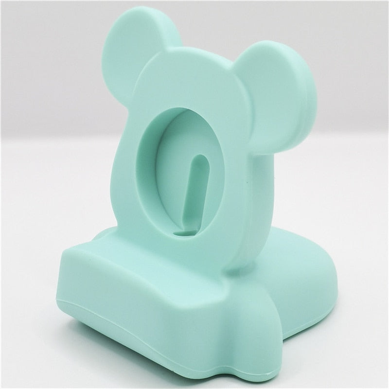Silicone Apple Watch Charging Stand with Playful Character Design