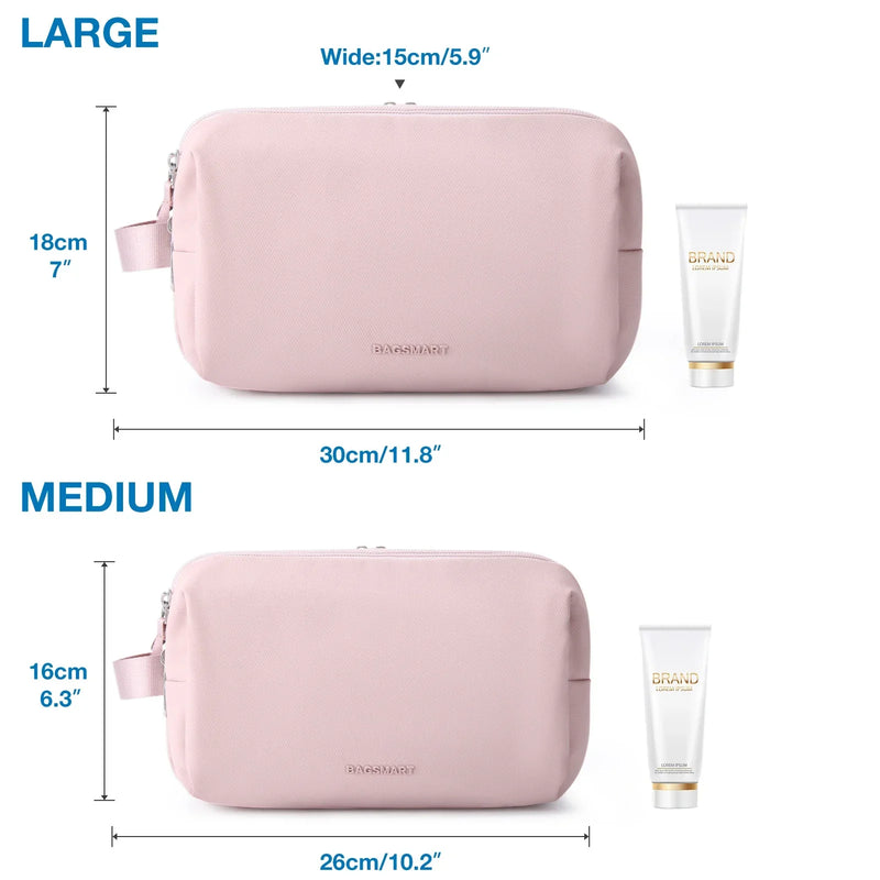 Water-resistant toiletry bag with multiple compartments and zips – Practical for travel