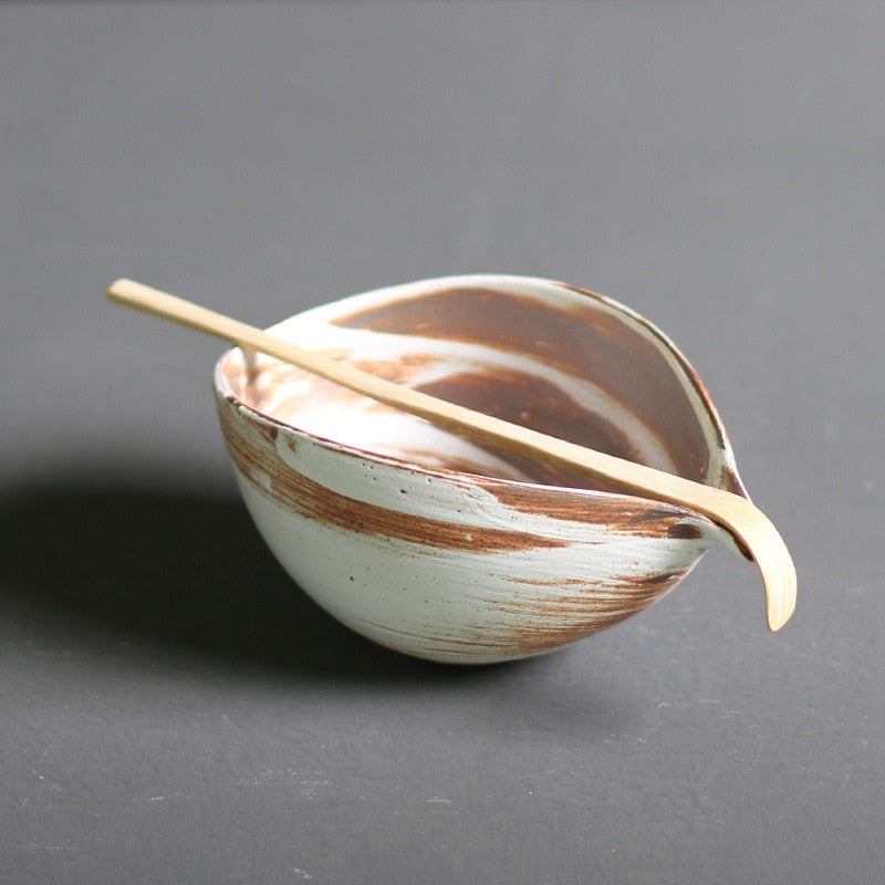 Traditional Matcha Tea Set with Bamboo Whisk and Ceramic Bowl