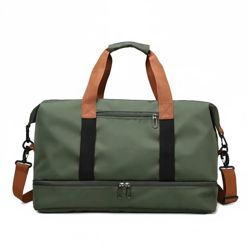 Travel and Gym Duffel Bag with Shoe Compartment and Wet-Dry Pocket