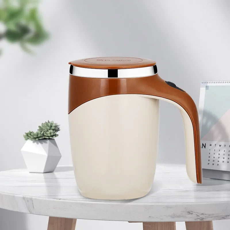 400ml Self-Stirring Heated Coffee Mug with Magnetic Mixer