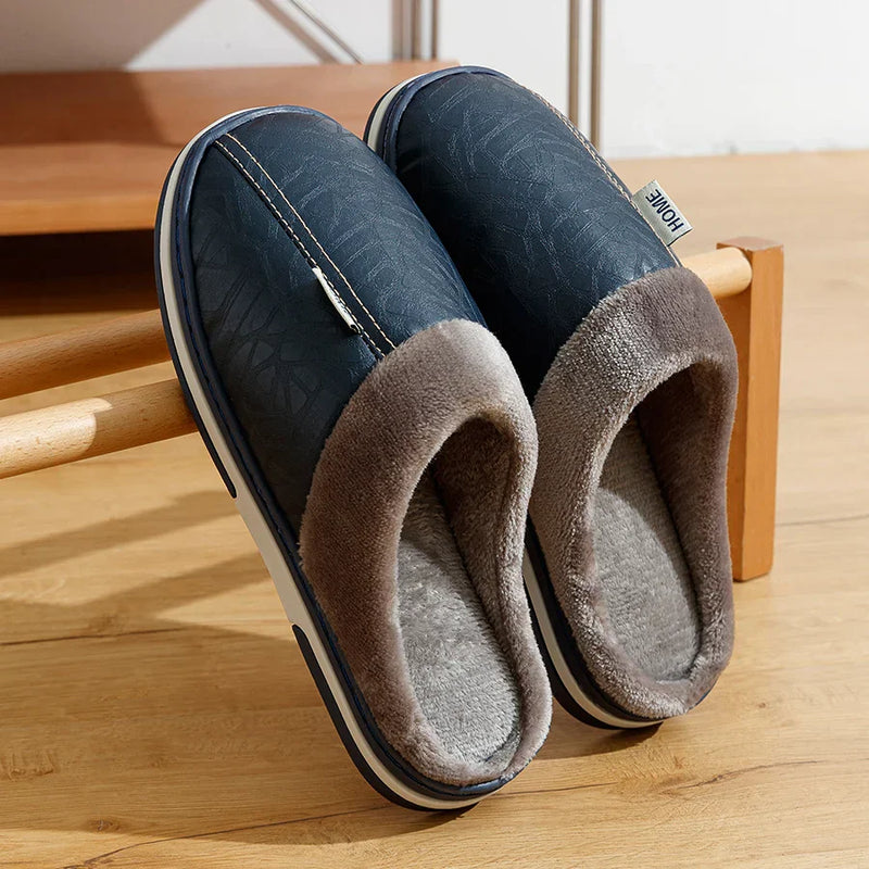 WarmStep Men's Slippers with Closed Heel – Soft and Comfortable