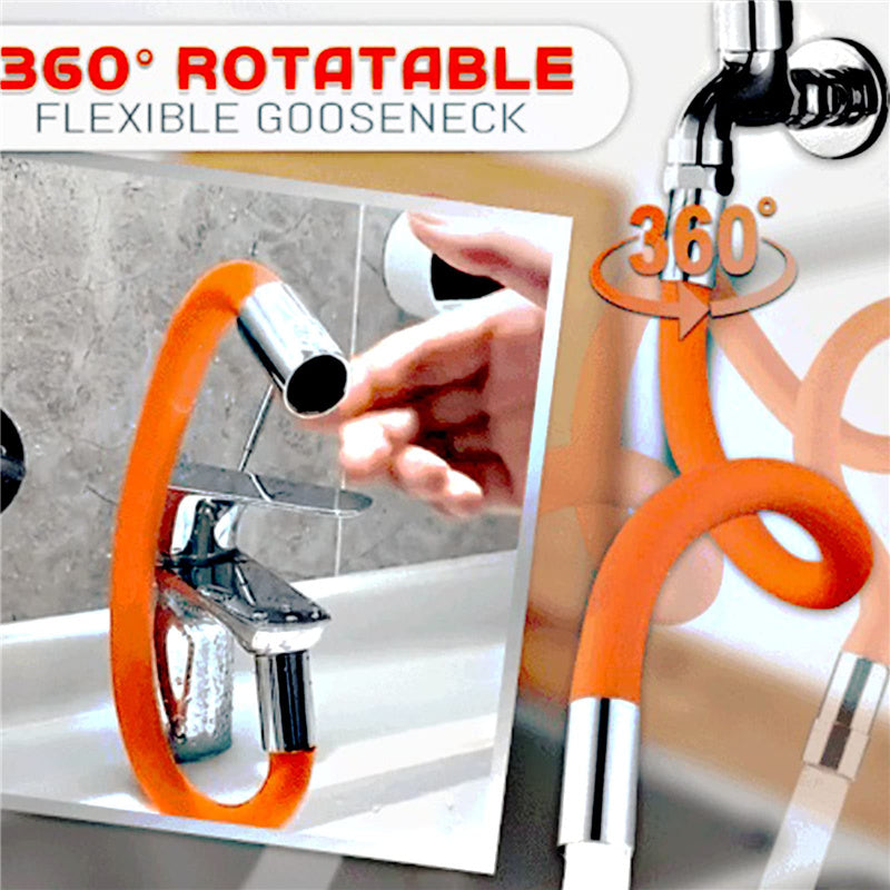 360° Flexible Faucet Extension with Bendable Gooseneck & Splash-Reducing Flow