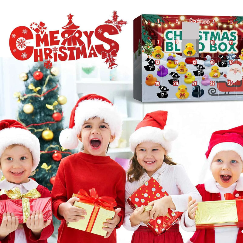 24-Day Christmas Rubber Duck Advent Calendar with Festive Bath Toys