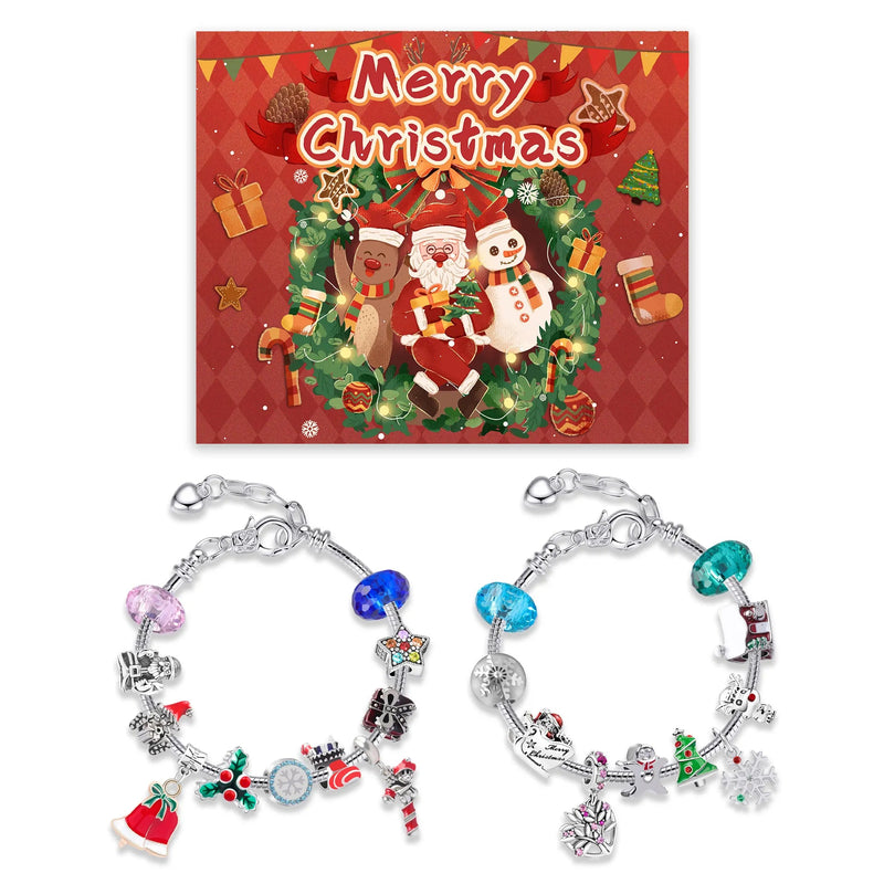 24-Day Christmas Jewellery Advent Calendar with Bracelet & Festive Charms