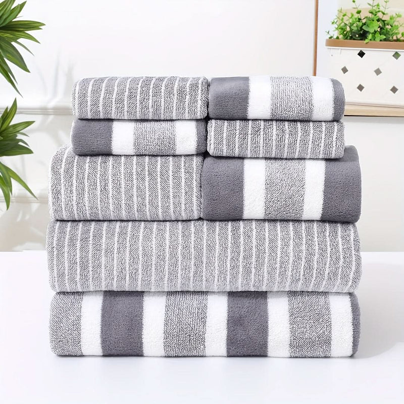 8-Piece Microfibre Towel Set with Quick-Drying and Absorbent Design