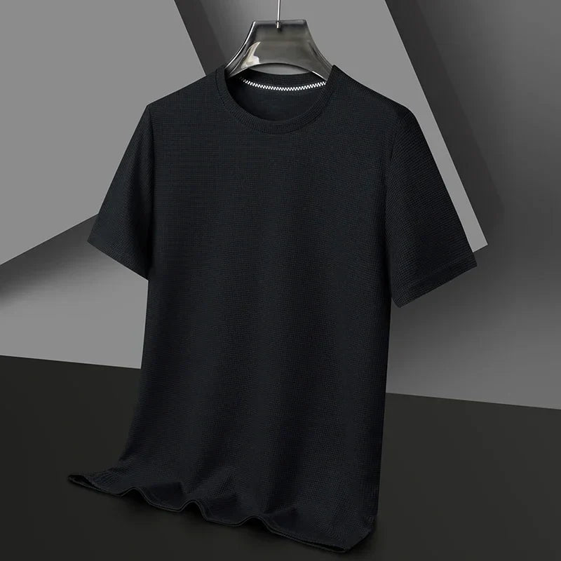 Men's T-Shirt with Waffle Texture and Breathable Comfort for Warm Days
