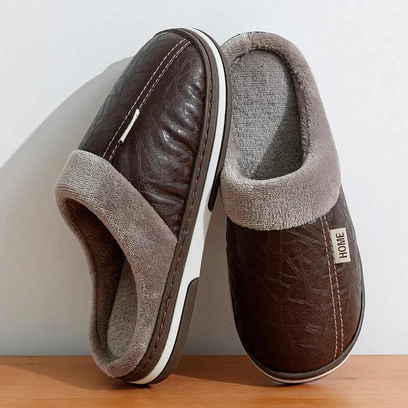 WarmStep Men's Slippers with Closed Heel – Soft and Comfortable