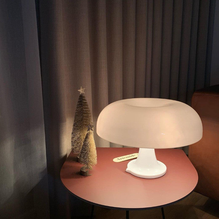 Scandinavian Mushroom Table Lamp with Rounded Dome Shade