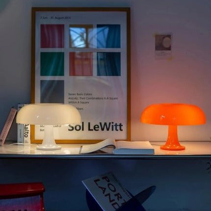 Scandinavian Mushroom Table Lamp with Rounded Dome Shade